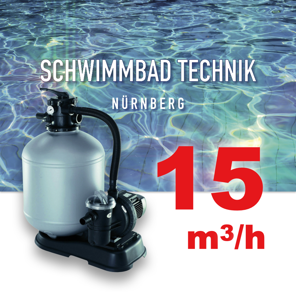 Sandfilteranlage 15m³ Sandfilter Schwimmbadpumpe Pumpe Poolpumpe Poolmotor