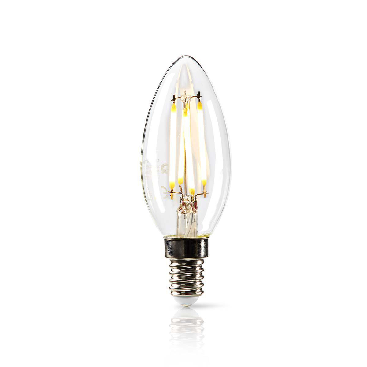 LED Filament Lampe E14 4,8W Leuchtmittel Vintage Kerze Glühbirne Kolben Retro