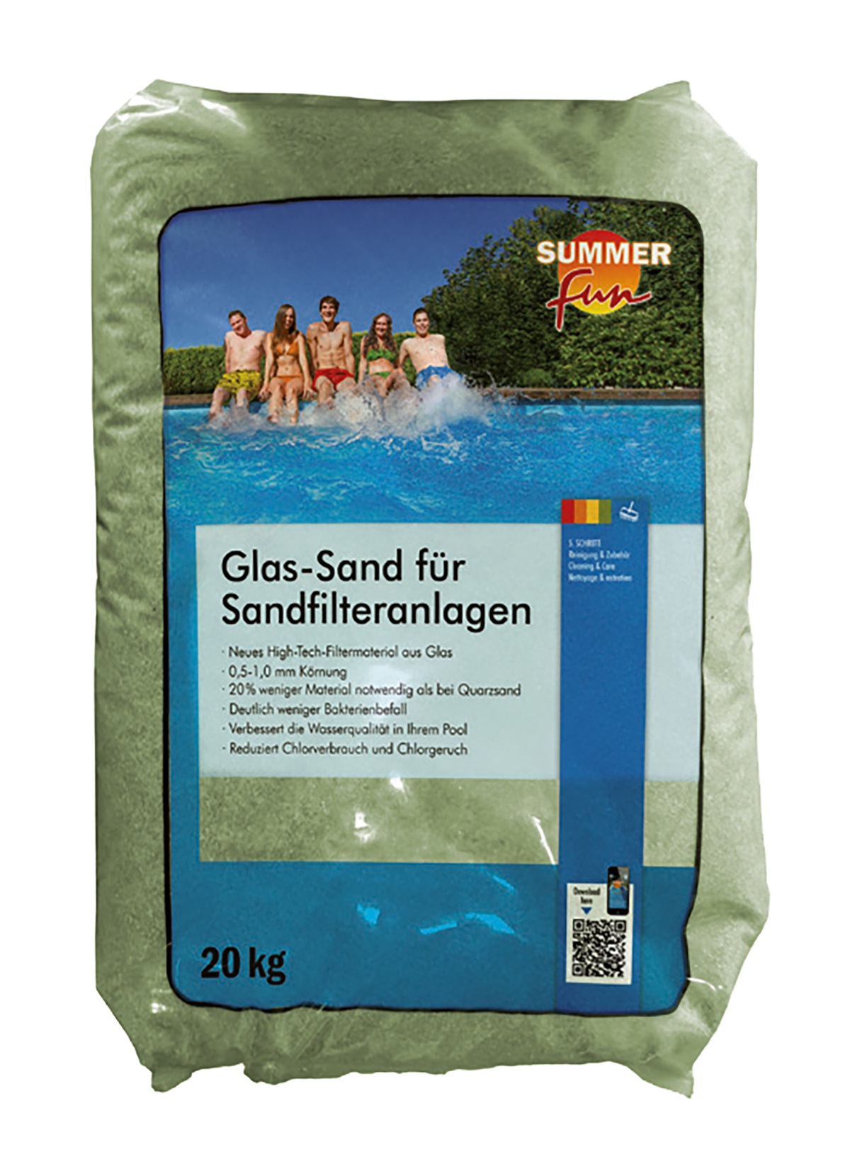 20 kg Filterglas Pool Schwimmbad anstatt Filtersand 0,5 mm - 1,0 mm Körnung