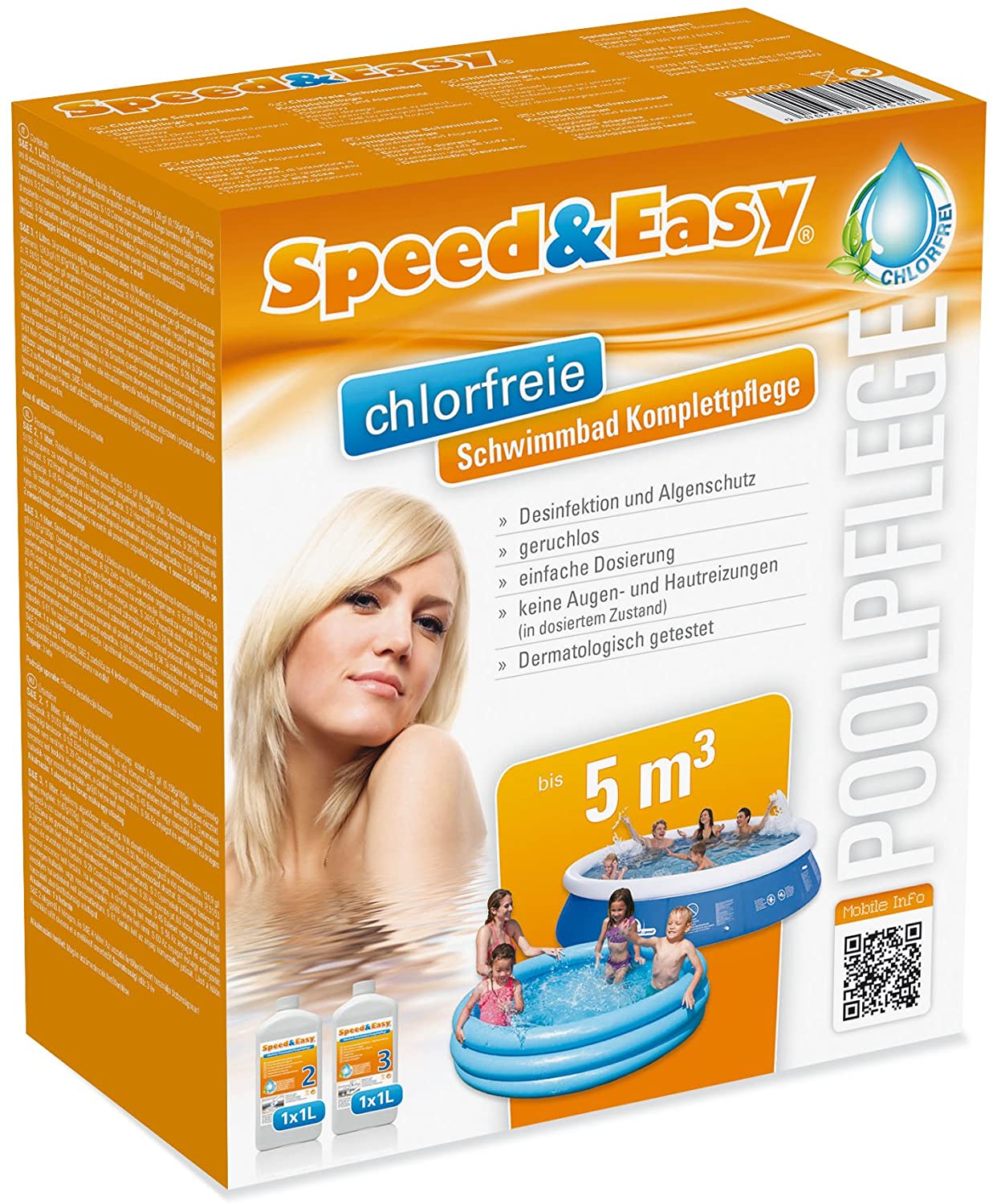 Speed & Easy 5m³ Chlorfreie Poolchemie Algezid Poolpflege für Pools bis 5m³