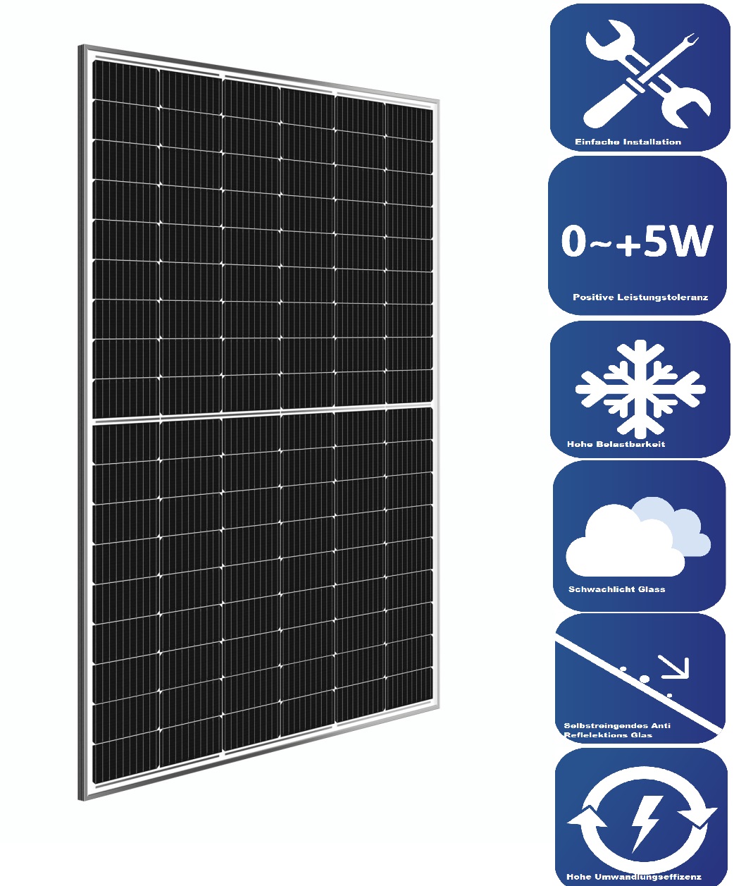 Solarpanel Solarmodul 405W Mono 172 x 113 x 3,5 405W Balkonkraftwerk