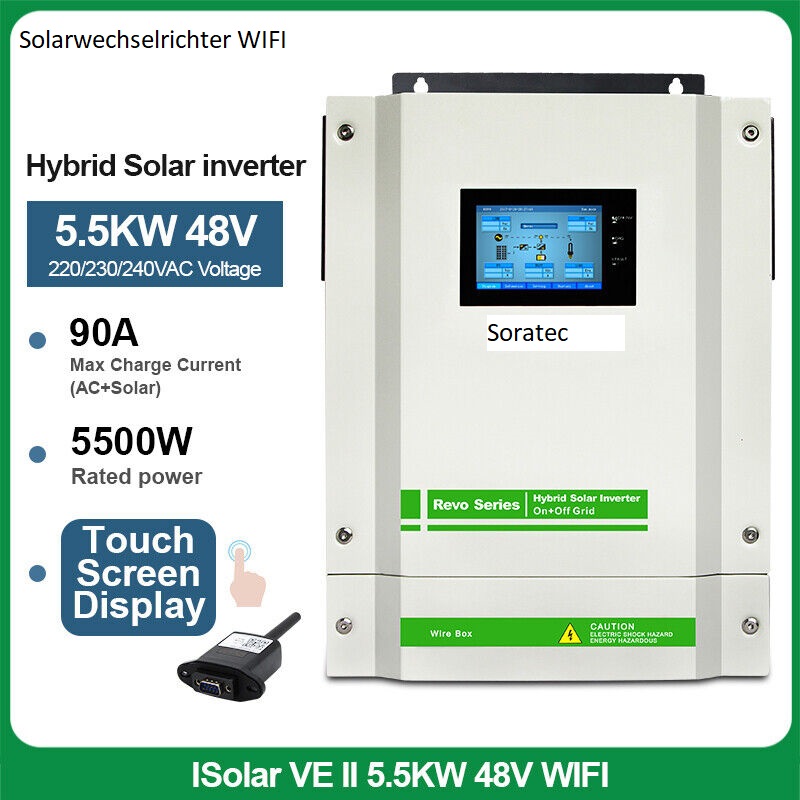 Hybrid Wechselrichter Solar 5KW inverter, 48VDC, 90A MPPT WIFI