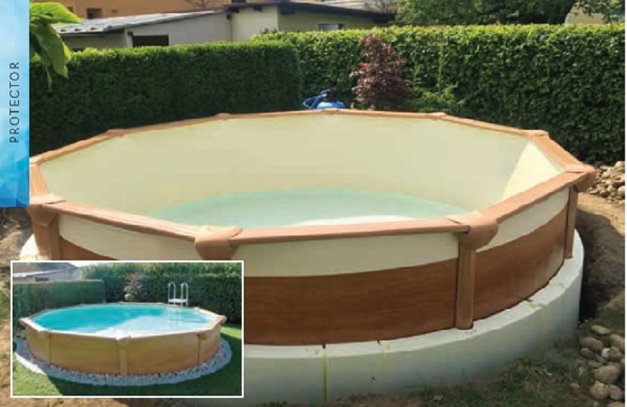 Druckschutz 3,6m 60cm hoch Isolationsschutz Wärmeschutz Pool breiter Handlauf