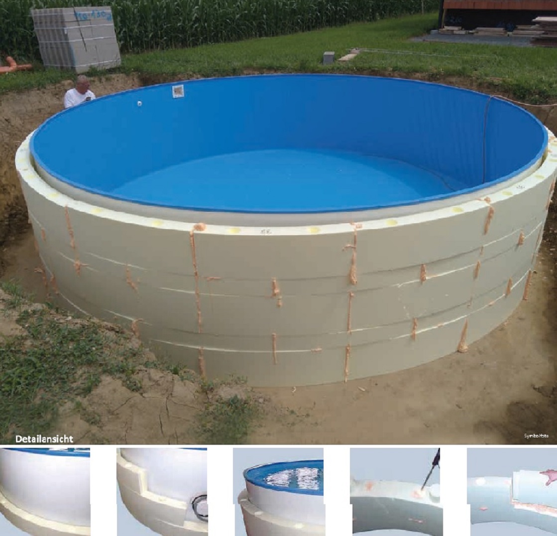 Druckschutz 4,5m 104cm hoch Isolationsschutz Wärmeschutz Runder Pool